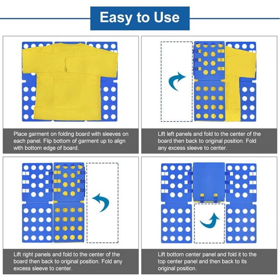BoxLegend T shirt Folding Board T shirt Clothes Folder Laundry Organizer Easy and Fast for Kid and Adult to Fold Clothes, V1 Blue