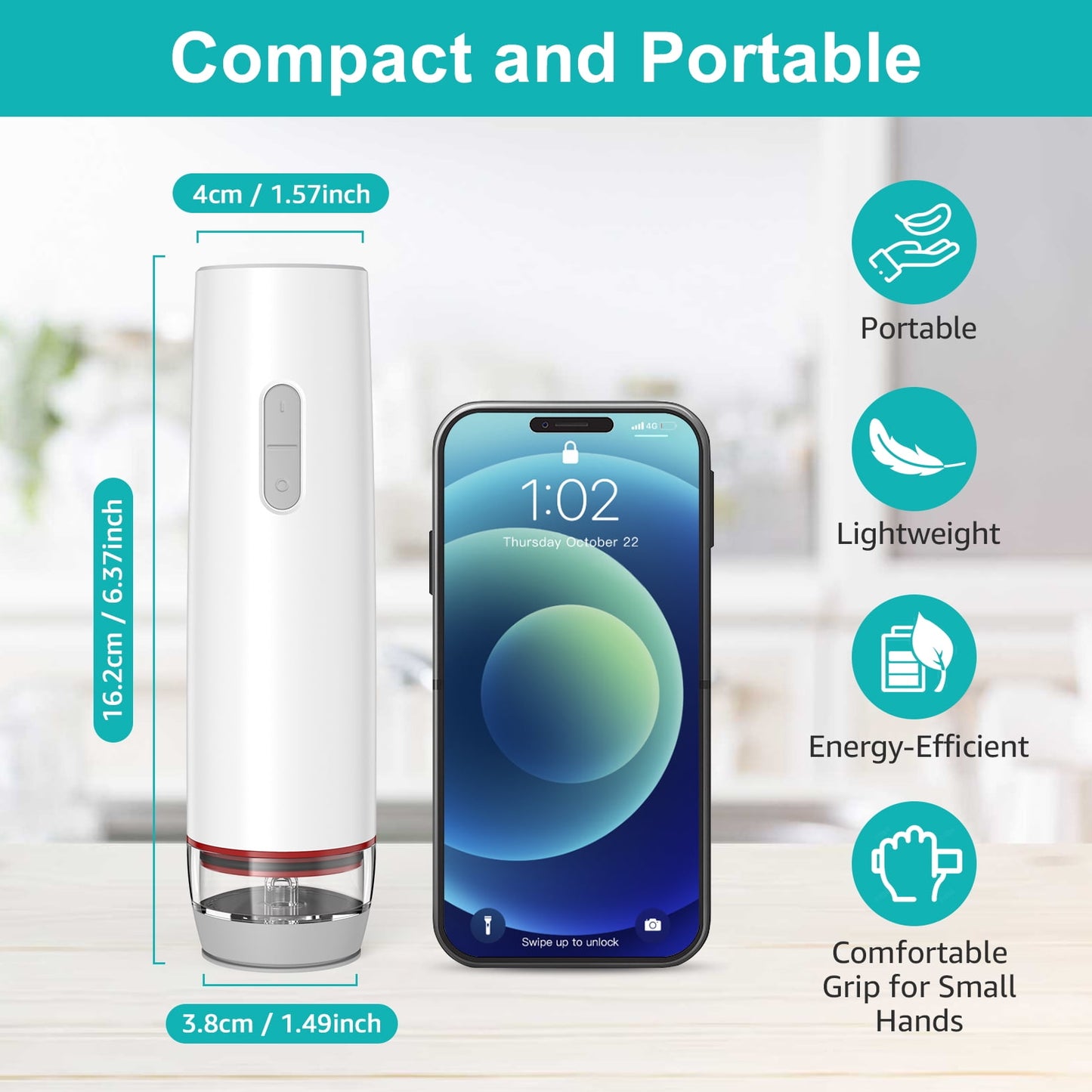 Compact Vacuum Sealer for Food (Powerful Handheld Vacuum Sealer Machine + 20 Reusable Vacuum Bags)