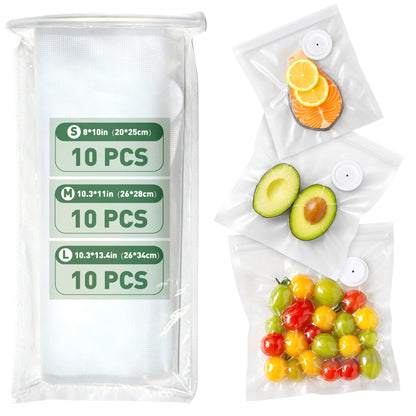 BoxLegend Vacuum Sealer Bags for Food,30 Reusable BPA-Free Food Storage Bags,Compatible with BoxLegend Vacuum Sealers