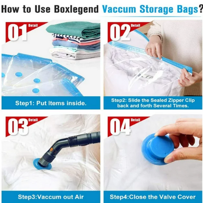 BoxLegend Vacuum Storage Bags with Hand Pump 8 Jumbo 31.5’’x39.37’'