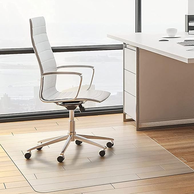 Office Chair Mat for Hard Floor, 76 x 120 cm, Clear PVC