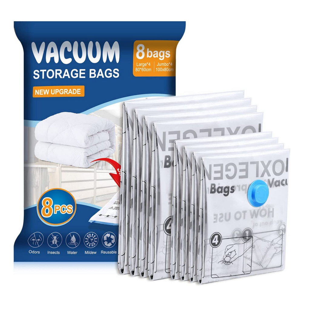 Vacuum Storage Bags 8 Jumbo Space Saver Vacuum Seal Clothes Comforters  Blankets