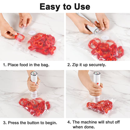 BoxLegend Handheld Vacuum Sealer with 40 Reusable Vacuum Bags,Compact Food Sealing Machine,Portable Vacuum Sealer