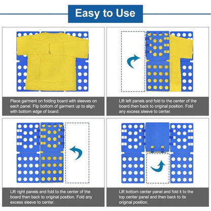 BoxLegend T shirt Folding Board T shirt Clothes Folder Laundry Organizer Easy and Fast for Kid and Adult to Fold Clothes, V1 Blue