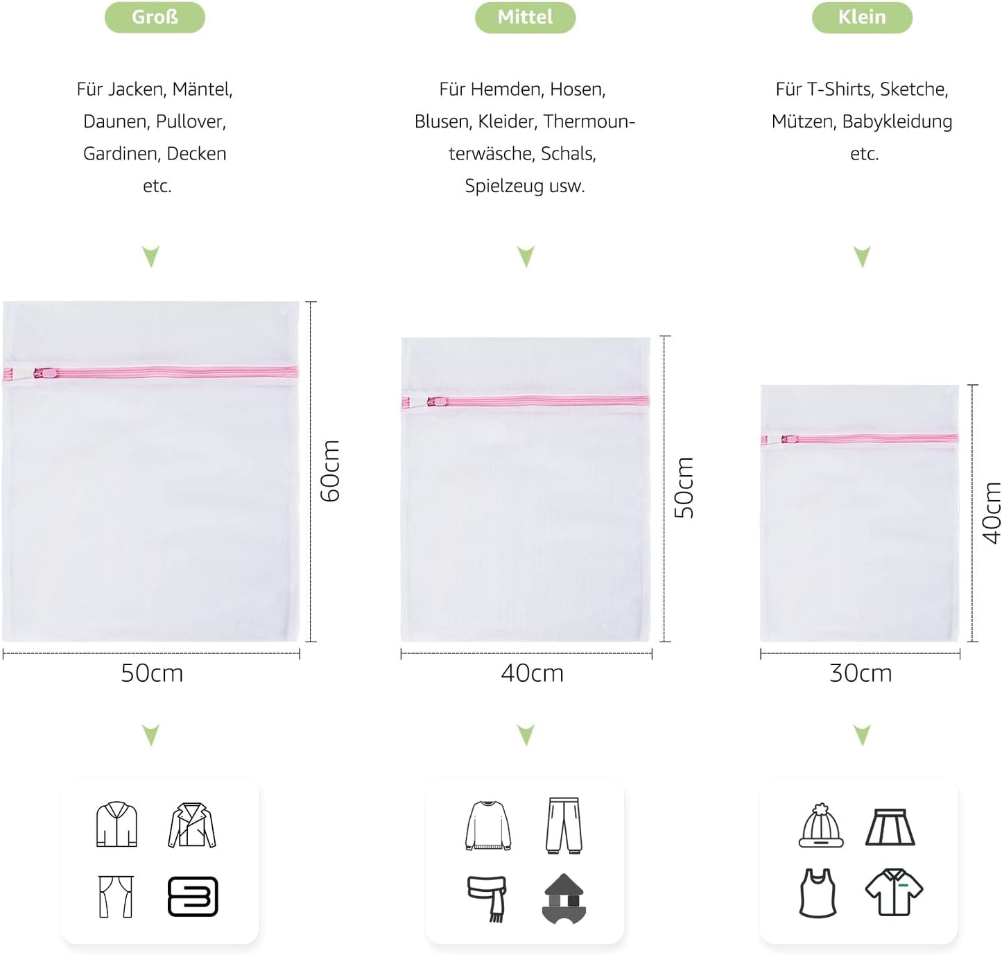 Boxlegend Laundry Net for Washing Machine, Set of 5 - Laundry Bag with Zip Laundry Bag Laundry Bag for Bra, Travel, Shoes, Suitcase, Socks, Underwear, Baby Clothes