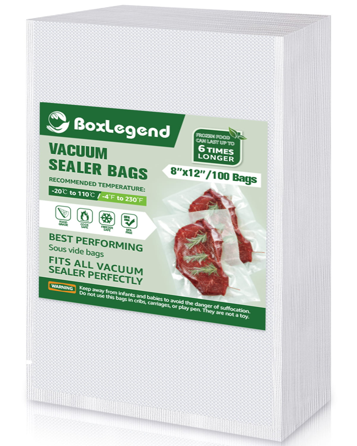 FoodVacBags™ 11 X 50' Vacuum Sealer Rolls - Food Saver Compatible
