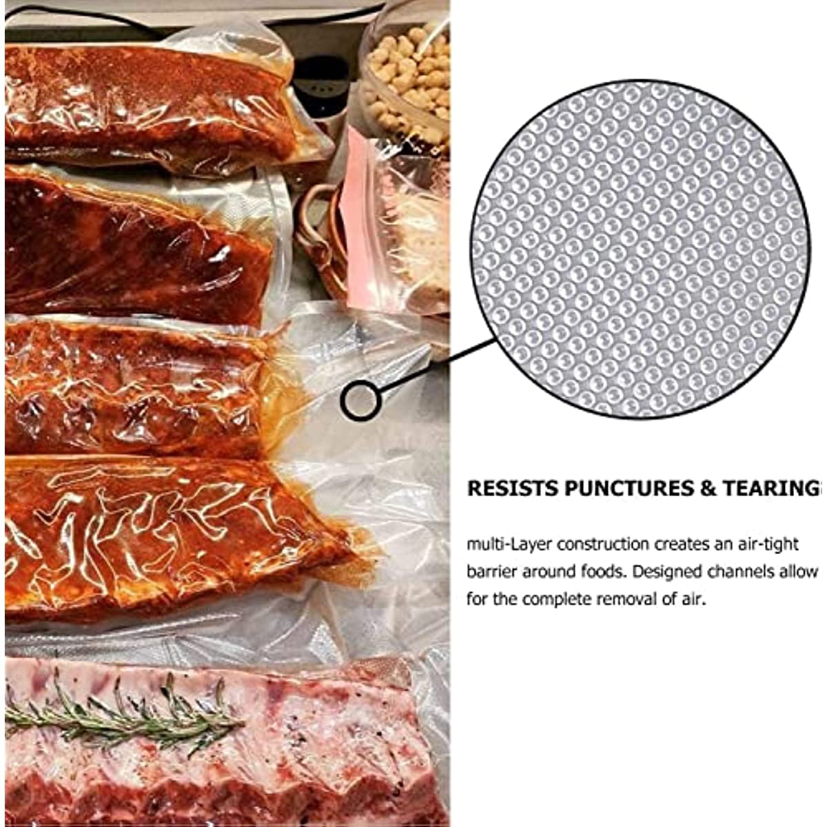 2 Pack 11" x 9' Vacuum Sealer Bags for Food Saver, Freezer Safe Vacuum Seal Bags Rolls Food Storage Bags