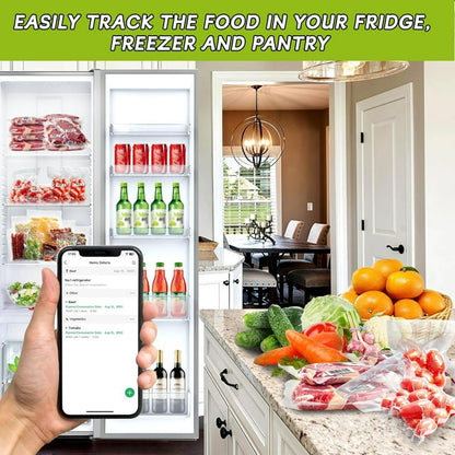 BoxLegend Vacuum Sealer Bags with Food Management APP 11’’x 50’ (2 Pack), Food Saver Bags Rolls with Barcodes for Food Tracking