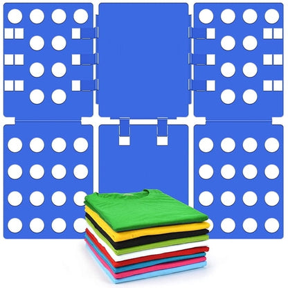 BoxLegend T shirt Folding Board T shirt Clothes Folder Laundry Organizer Easy and Fast for Kid and Adult to Fold Clothes, V1 Blue