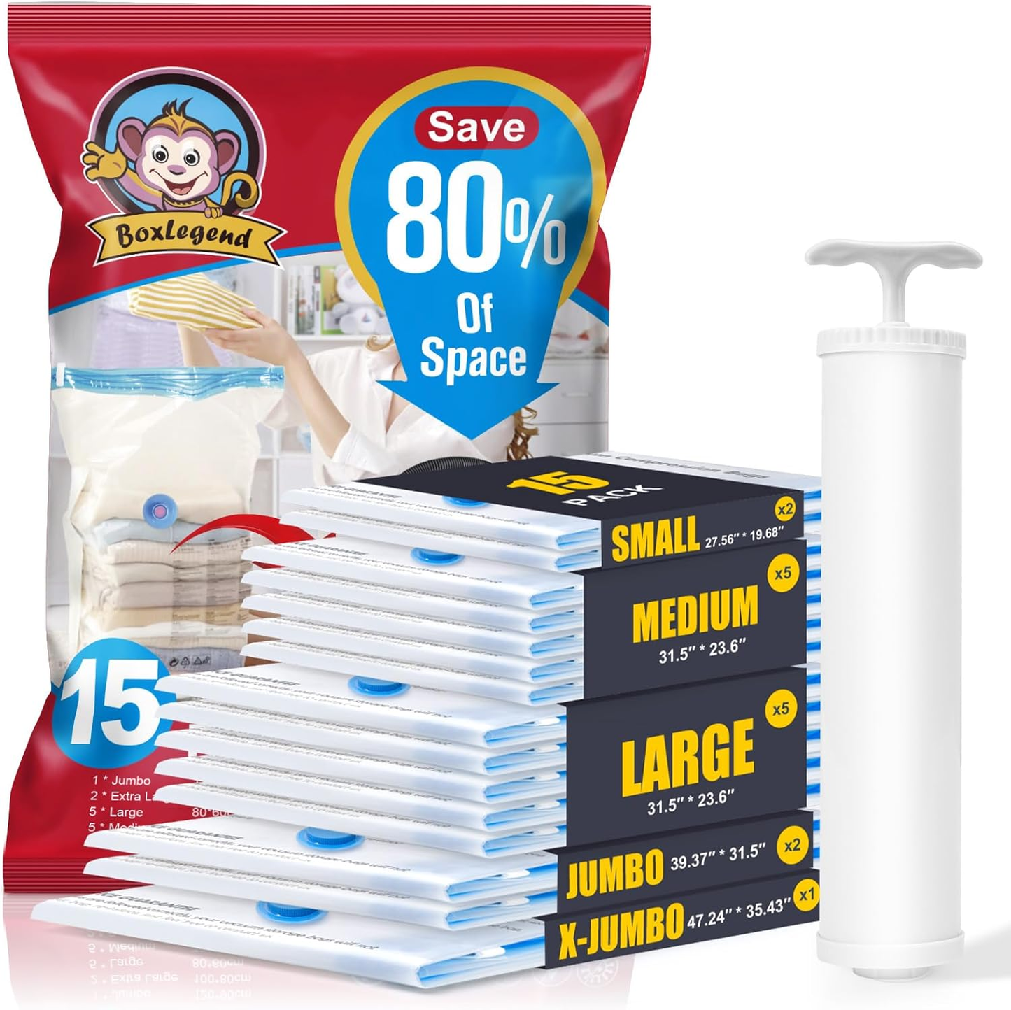 BoxLegend Vacuum Storage Bags 10 Combo / 12 Combo / 15 Combo