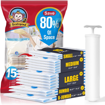 BoxLegend Vacuum Storage Bags 10 Combo / 12 Combo / 15 Combo