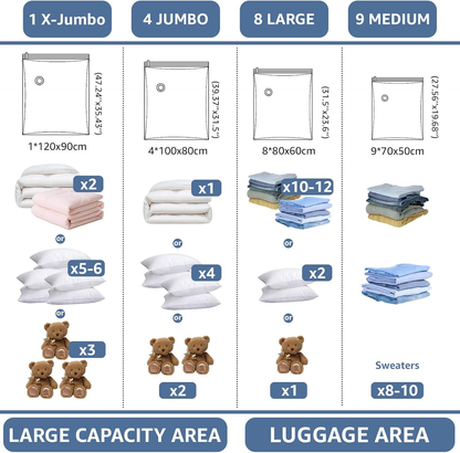 BoxLegend Vacuum Storage Bags with Electric Pump 22 Combo / 26 Combo