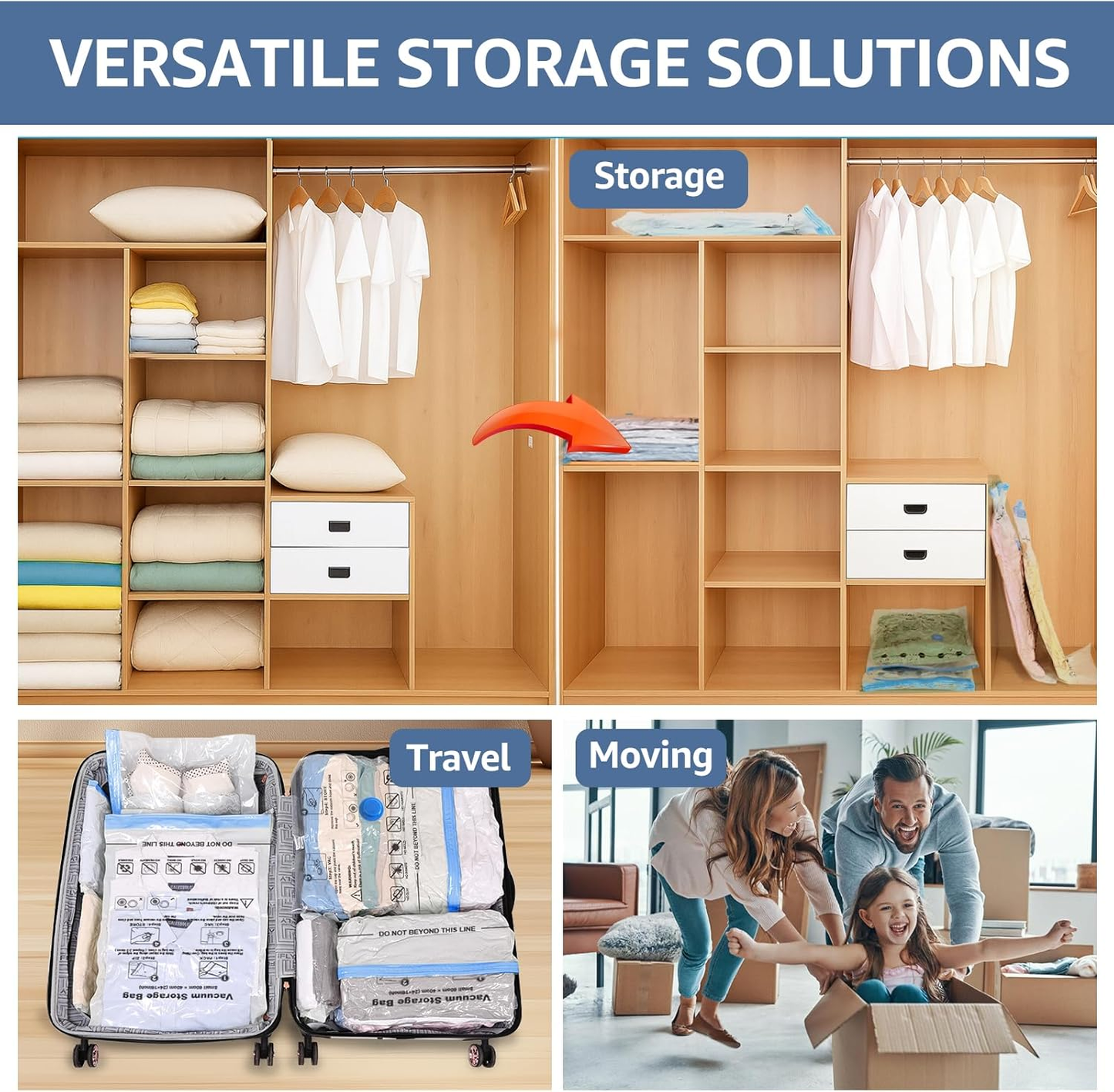 BoxLegend Vacuum Storage Bags with Large Hand Pump 24 Combo / 30 Combo