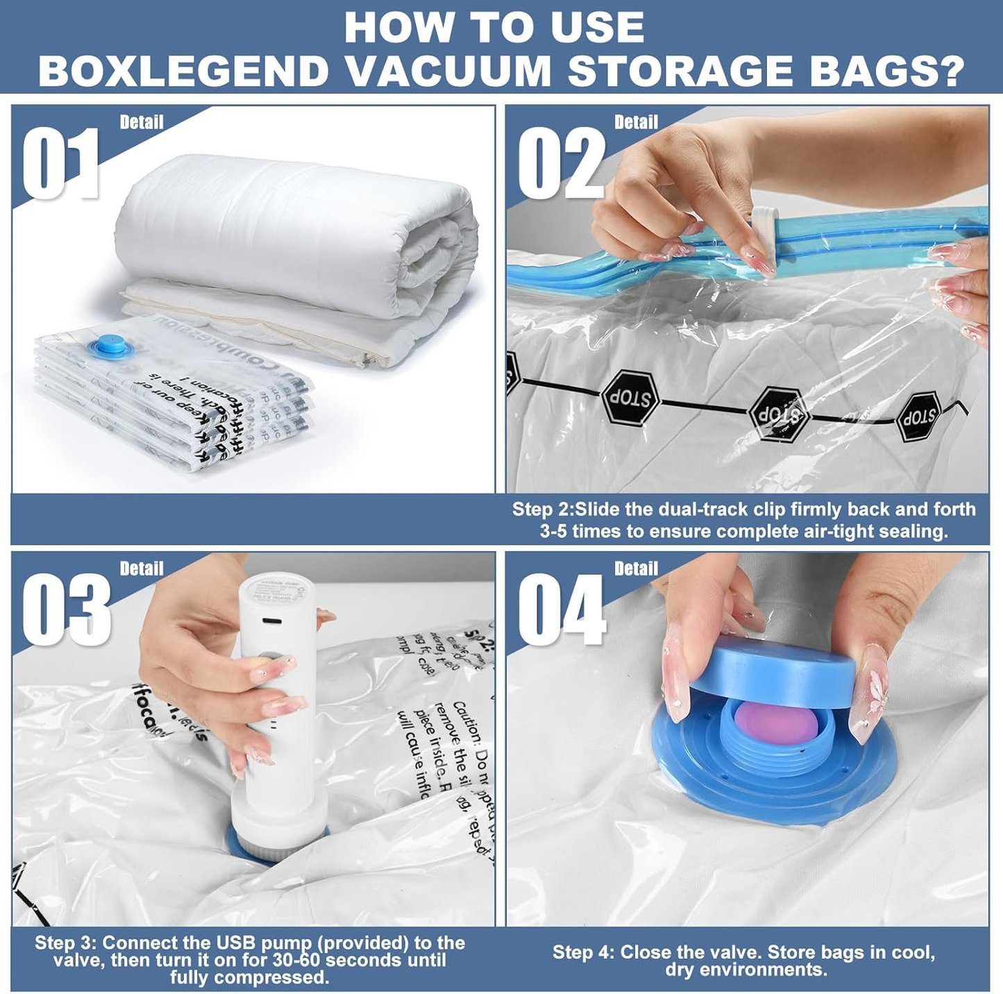 BoxLegend Vacuum Storage Bags with Electric Pump 22 Combo / 26 Combo