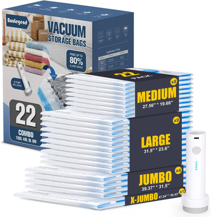 BoxLegend Vacuum Storage Bags with Electric Pump 22 Combo / 26 Combo