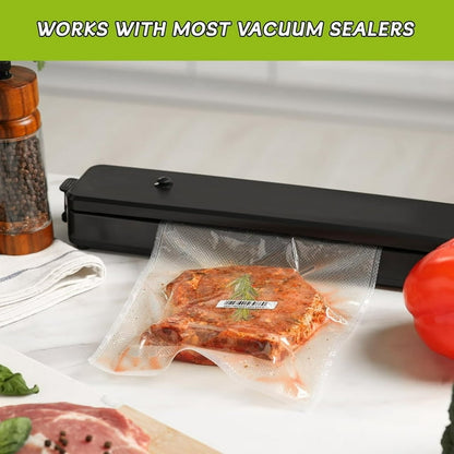 BoxLegend Vacuum Sealer Bags with Food Management APP 11’’x 50’ (2 Pack), Food Saver Bags Rolls with Barcodes for Food Tracking