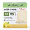 BoxLegend Trash Bags, Ultra Strong 13 Gallon Drawstring Tall Kitchen Garbage Bags, Lemon Scent, 150 Pcs, Light Yellow