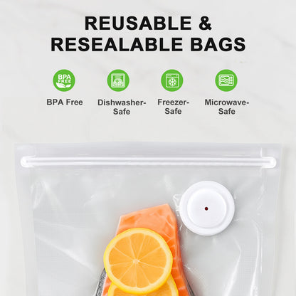 BoxLegend Handheld Vacuum Sealer with 40 Reusable Vacuum Bags,Compact Food Sealing Machine,Portable Vacuum Sealer
