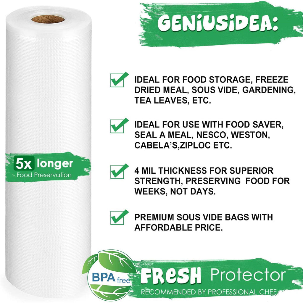 BoxLegend 2 Pack 11''x50'Food Saver Vacuum Sealer Bags Rolls,Seal